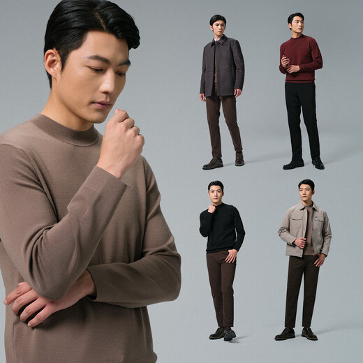 利郎可机洗羊毛衫男冬季毛衣2025新款商务男士毛衫保暖针织衫打底衫 黑色（G5DMS0081S） XL 175/88A