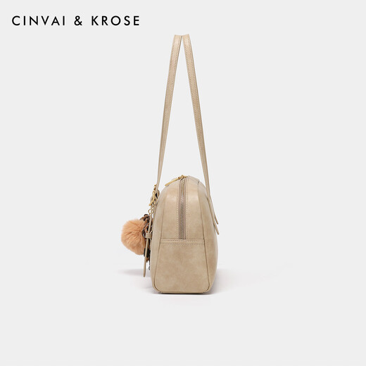 Cinvaikrose Retro Bowling Sac féminin 2025 Nouveau sac d'oreiller haut de gamme sac à main sac à main le sac d'anniversaire de sac féminin kaki [cadeaux à la petite amie, à la femme et aux filles]