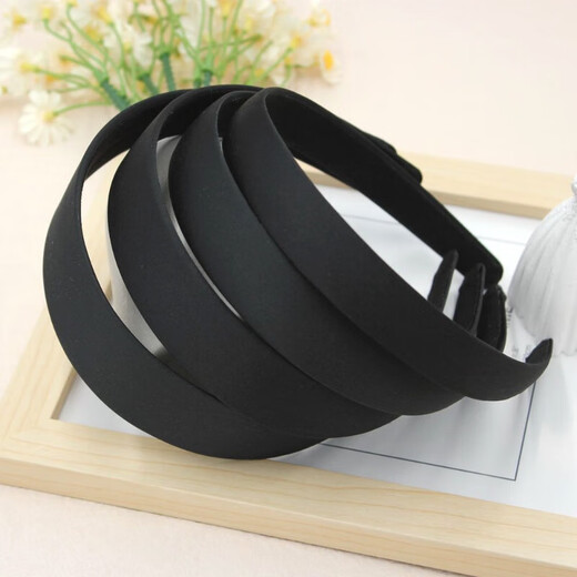 Diy handmade hairpin production material hair accessories headband black all-inclusive cloth hairband simple fabric wide hairband black 2.0CM black