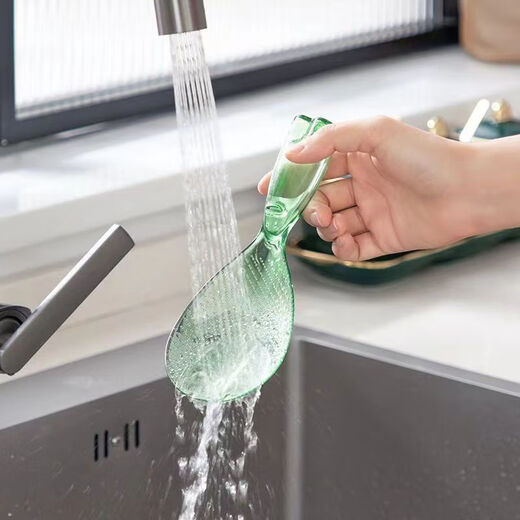 Bei Mu Xing Little Monster thickened non-stick rice spoon for serving rice, non-stick household kitchen measuring spoon plastic rice spoon, high temperature resistant and non-deformable white