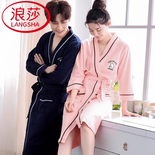 Langsha Camiseta para mujeres 2025 Summer algodón puro de algodón delgado pareja sexy de bañera de bata y otoño
