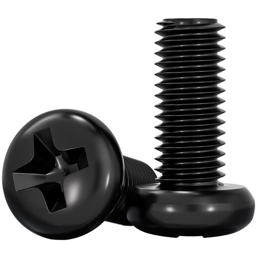 Tianzhuo Hardware PM iron black zinc hardened cross round head small screws pan head machine screws M1M1.2M1.4M2M2.5M3M4mm M6*14-50 pieces