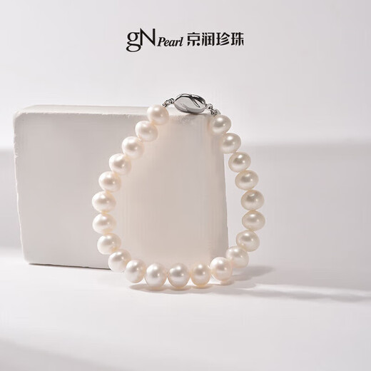 Jingrun Pearl Bracelet Zhuohua S925 Silver Freshwater Pearl Bracelet Women's Large Particles Simple Young Style Gift for Girlfriend
