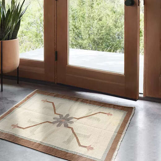 Yonghuan kleberfreier handgefertigter Wollteppich rot Kilim Bohemian Wohnzimmer Tapisserie Nacht