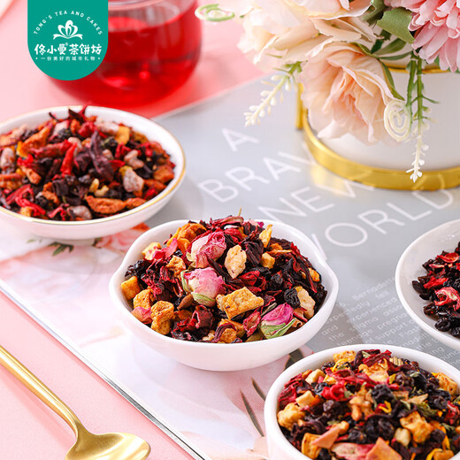 Jasmine Tong Jasmine Tong Handmade Tea Cake Shop European Style Flowered Tea Dried Fruit Rosella Flowered Tea Xiamen Gulangyu Flowered Tea Canned Tea Strawberry Flavor 1 Bottle