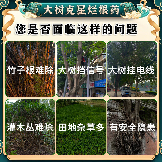Killing tripod is specially designed to remove rotten roots of big trees that are in the way of obstructive trees. It is a powerful and effective fertilizer for removing rotten roots of large trees quietly and quietly. Buy three and get two free. 80% of customers choose it.