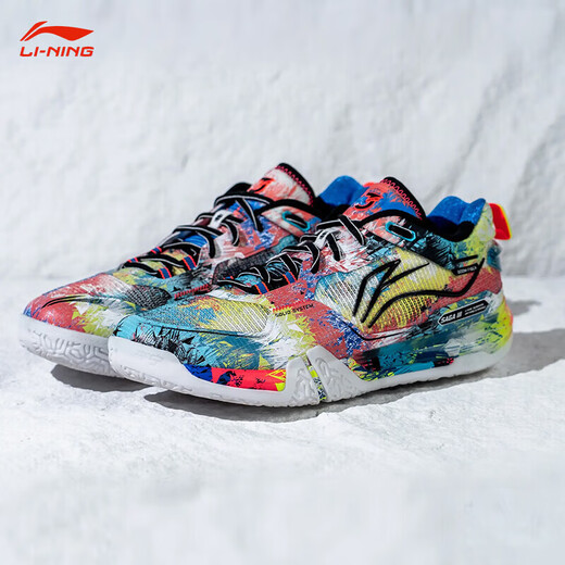 Li Ning (LI-NING) badminton shoes new ground flying PRO men's and women's lightweight high rebound professional competition shoes ground flying 3 PRO artist color 43 (270mm)