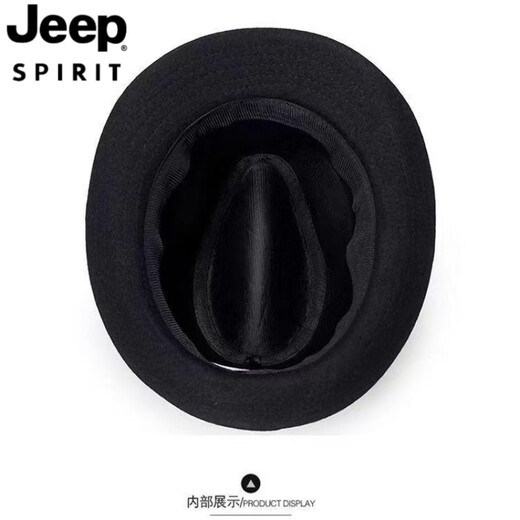 JEEP SPIRIT Top Hat Men's British Gentleman Temperament Old Man Hat Autumn and Winter Top Hat Woolen Top Hat Warm Stage Jazz Hat Middle-aged and Elderly Hat Black/Gentleman Top Hat L (within 57.5-60cm)