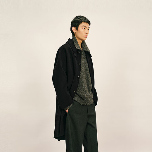 Sketch Men's 2025 Winter New Lapel Woolen Coat Raglan Sleeves 9PA813590 001 Black M