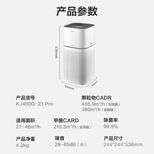 Midea Smoking Smoke Removal Air Purifier Removes Smoke Smell and Deodorizes Rooms Indoor Home Chess and Card Room Mahjong Hall Office Barbecue Shop Purifier Smoke Removal Recommendation Z1pro