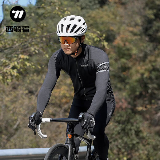 WestBiking autumn and winter cycling clothing fleece warm road bike long-sleeved tops cycling pants autumn and winter men's bicycle riding suit