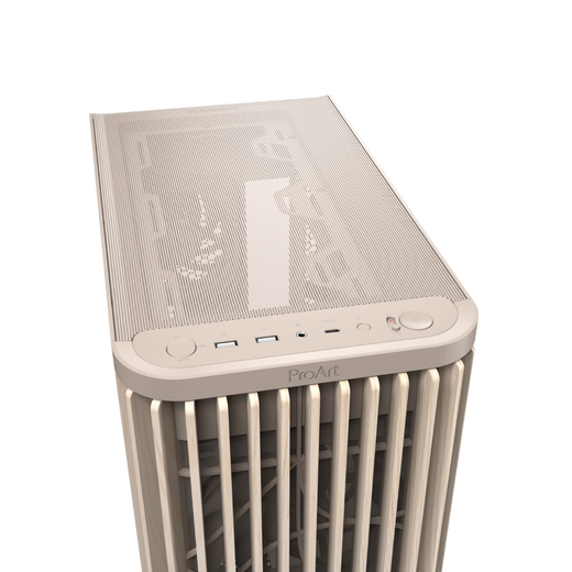 ASUS ProArt PA401 Avena Blanco Madera Art Iron Rhyme Edition Chasis Potente refrigeración/Rejilla de aire frontal Wood Art/Desmontaje sin herramientas/Bloqueo del botón de encendido