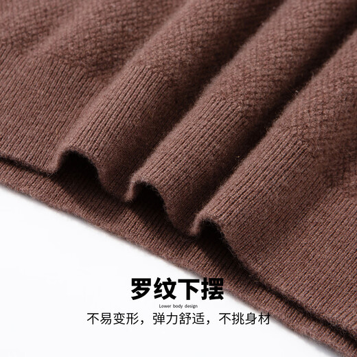 Hodo Light luxury 100% pure cashmere high-end autumn and winter warm lapel cashmere sweater, skin-friendly and soft knitted sweater