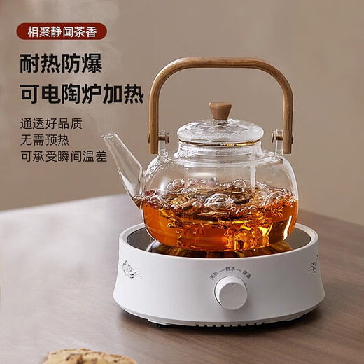 Home easy teapot kettle four seasons teapot high borosilicate glass electric ceramic stove heating large capacity high temperature resistant beam kettle