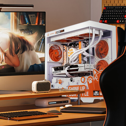 Colorful Core i5 14600KF/5060TI 5070TI graphics card Orange Shadow Orange Orange Cat customized game live broadcast design computer host desktop assembly machine with three 14490F丨16G丨512G丨5060TI