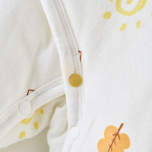 Tongtai Newborn Baby Clothes Jumpsuit Autumn and Winter Thickened Padded Newborn Baby Butterfly Clothes Yellow 66cm