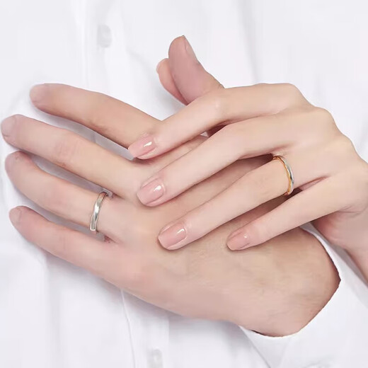 MZMZ platinum couple ring Haoyue and Sea pt950 plain ring platinum birthday and Valentine's Day gift for girlfriend, light luxury model-Haoyue and Sea ring