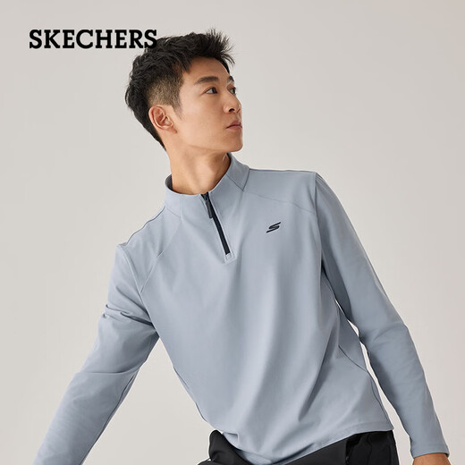 Skechers 2025 autumn men's long-sleeved T-shirt sweatshirt bottoming shirt sportswear casual stretch top P425M143