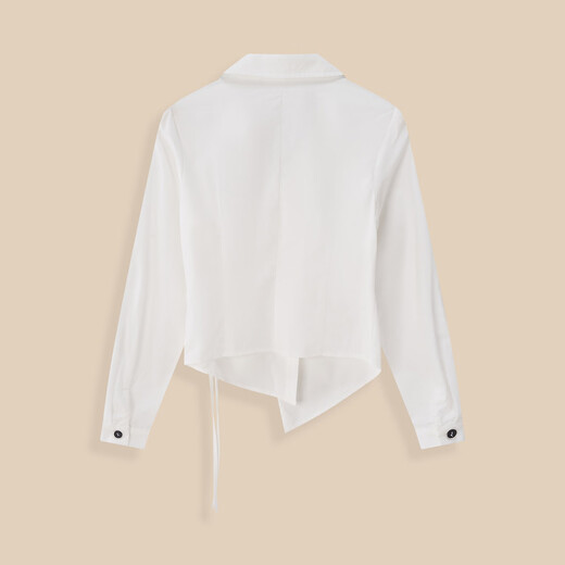 IEF/Aiyifu Exclusive for little people 2025 new autumn Korean style commuting style versatile shirt white M
