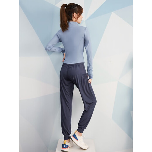Vanstic Yoga Suit New Sports Sports Loose Fairney Suit de fitness Professionnel Tempérament de mode haut de gamme Spring et automne Suit de course d'automne léger Purple + Gris Blue Three-Pice Set TC11976 S
