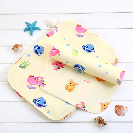Baby double-sided crystal velvet diaper pad, washable, waterproof and breathable, newborn small leak-proof pad, baby diaper mattress, 70*90 cm, yellow, 1 pack, random pattern 0x0cm
