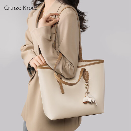 Crtnzo Kroez Bolsa de lujo Bolsa para mujeres 2025 Nuevo bolso de hombro Nicho Bolsa Cumpleaños Chino Bolso de regalo de San Valentín Beige - Sensación práctica y de alta gama para dar a novia y esposa
