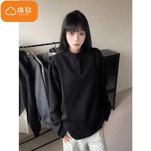 Cotton American deconstructed splicing heavyweight Henry collar sweatshirt for men spring and autumn new trendy loose stand-up collar bottoming shirt jacket 3268 white gray high quality XL 125-140Jin Jin equals 0.5 kg