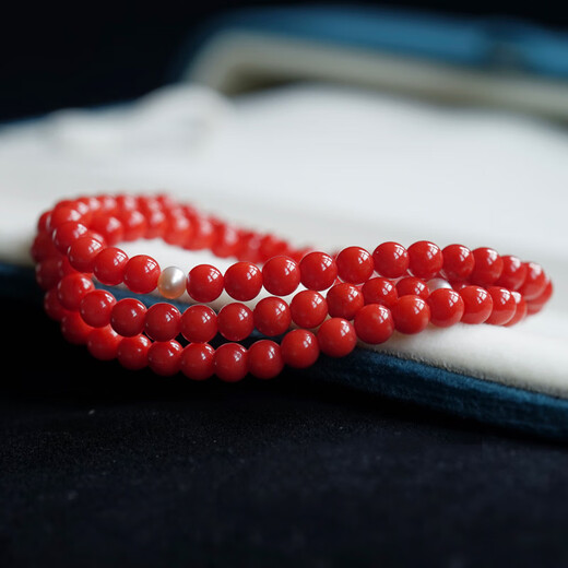 Ten-leaf natural red coral bracelet A-grade sardine coral 5mm108 Buddhist beads rosary bracelet