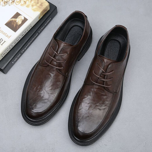 
CARTELO 2025 men's shoes new men's autumn business formal wear breathable leather shoes British soft leather soft sole casual wedding 9903 black affordable model 38