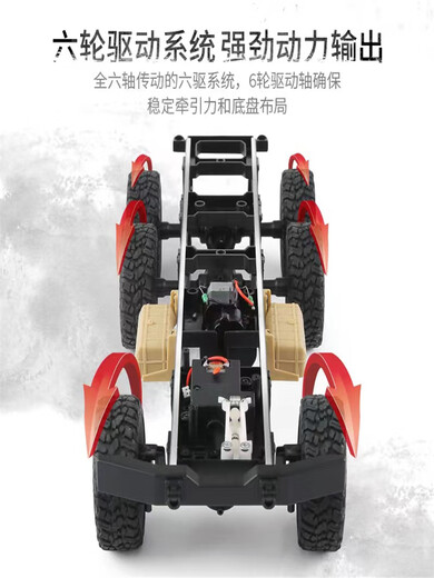 BURJUMAN remote control military truck 24g remote control six-wheel drive truck model Dongfeng No. 1 old Jiefang children's electric vehicle Dongfeng No. 9 standard version 1 set of lithium batteries