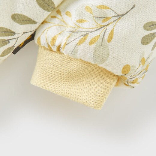 童泰（TONGTAI）宝宝套装秋冬季纯棉夹棉婴儿衣服儿童内衣薄棉上衣裤子黄色120cm