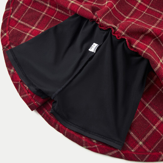 Disney Retro Tartan Girls Skirt 26th Autumn and Winter Christmas Style Umbrella Skirt New Year Red Versatile A-Line Skirt 130