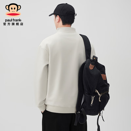 Big mouth monkey (paul frank) American Henry collar sweatshirt men's autumn new loose casual stand-up collar pullover men's long-sleeved jacket men's trendy apricot autumn new product 2XL recommended 150-165Jin Jin equals 0.5 kg