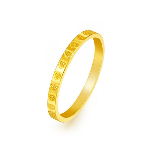 Dianzhao gold full circle love ring for women 999 gold solid circle peach heart solid gold-plated ring ring tail ring holiday gift love ring No. 10 0.53g