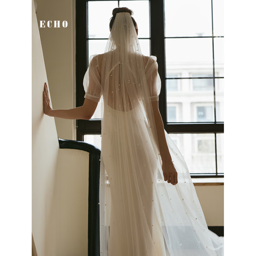 
LISM International first-line brand bride white light wedding dress with white engagement and get a marriage certificate for wedding toast dress White (spot) XS