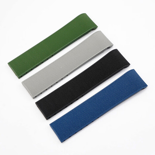 Jiashili suitable for Longines Concas diving fluororubber strap original tape sports men L3.781 782 742 642 black-silver buckle 21MM (adapted to 41/43MM table diameter Concas)