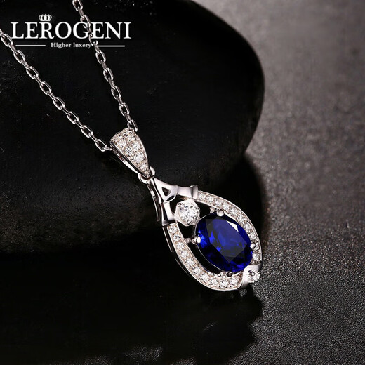Lirokini Necklace Women's Tanzanite Blue Gemstone Pendant 18 Gold K Diamond Luxury Jewelry New Year's Birthday Gift Tanzanite Pendant (Customized and shipped within 3 days)