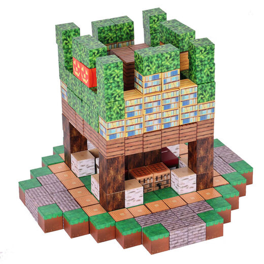 MC Minecraft Magnetic Square Full Set Tile Mini Magnet Building Blocks Children's Magnetic Toys Boy 15816 Send 7 Send Storage Bucket Gifts