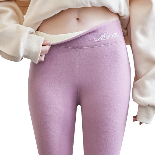 Winter German velvet thermal pants for women with velvet and thickened high-waisted cotton pants for women to wear inside leggings and can be worn outside autumn pants new style dark gray L suitable for 100 to 125 Jin Jin equals 0.5 kg
