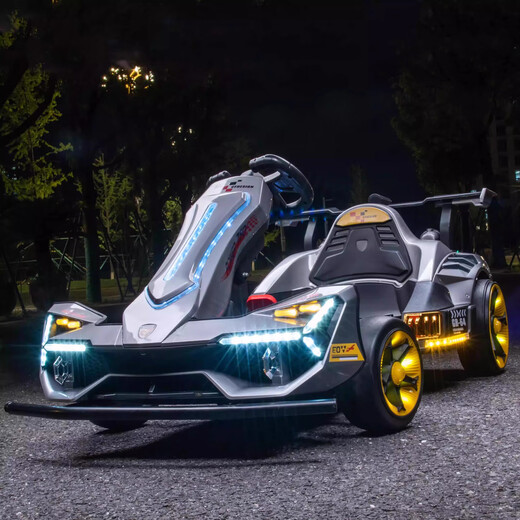 HAOWA silent motor children's electric kart F1 baby drift can sit adult toy children's four-wheel remote control car painted gray + remote control + 4845 silent motor + early education Bluetooth + gorgeous lights front, rear, left and right