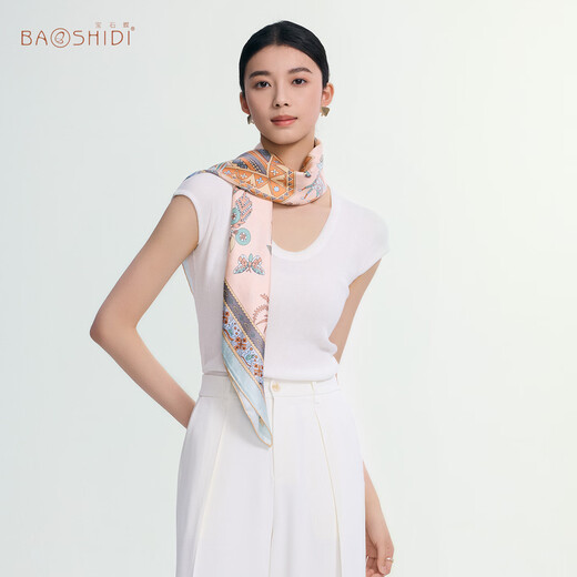 宝石蝶真丝丝巾女100%桑蚕丝围巾披肩教师节中秋礼物生日礼盒/丛林童话2