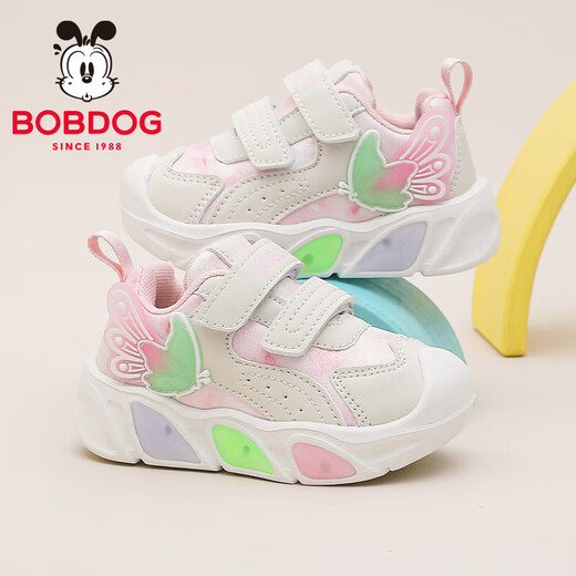 Babudou Children's Shoes Girls Soft Soled Lightweight Baby Shoes Autumn Versatile Children's Toddler Shoes 101353063m/Light Pink 24