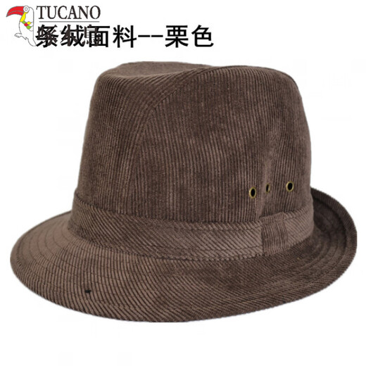 啄木鸟帽子男春夏礼帽时尚英伦爵士帽咖色黑色潮流复古灯芯绒高端 四季款栗色 H条绒 S(56cm)