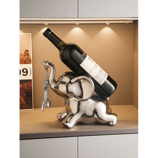 Tanbeiman red wine display rack light luxury elephant wine holder red wine rack ornaments home living room wine cabinet sideboard decoration housewarming gift Shilairun wine rack ornaments does not include wine bottles
