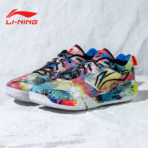 Li Ning (LI-NING) badminton shoes new ground flying PRO men's and women's lightweight high rebound professional competition shoes ground flying 3 PRO artist color 43 (270mm)