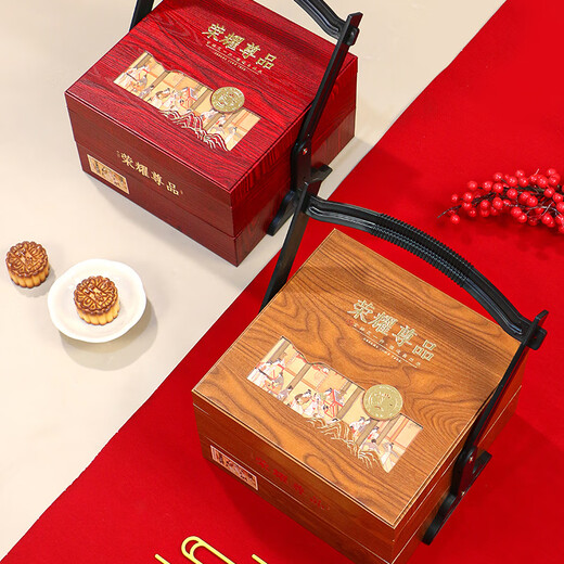 Jatu Dang 2025 Mid-Autumn Festival Mooncake Gift Box 810 pieces for gift-giving, Breeze Holds the Moon - Blue - 10 pieces - Free knife and fork - Empty box