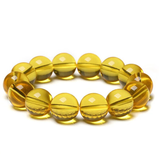 Shimei with National Inspection Certificate Natural Burmese 7A Water Purified Gold Amber Bracelet Beeswax Amber Bracelet Single Circle Round Bead Buddha Bead Gold Amber Bracelet 6mm (Exquisite Women's Model)