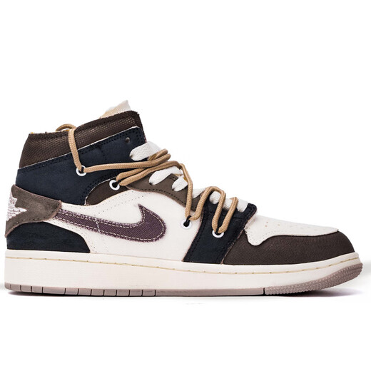 
NIKE [Customized sneakers] Jordan Air Jordan 1 Da Vinci Custom Wilderness Graffiti Dark Pattern Hands Olive Brown 44