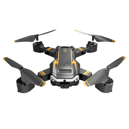 Other folding drones for primary school students, quadcopters, remote-controlled aircraft, children's fall-resistant 8K aerial photography competition, S6 yellow, 6K single camera - free storage bag, 2 batteries (approximately 20 minutes of play)