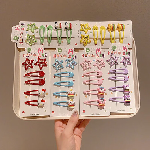 Children's sweet and cute hair clip Melody Cullo Mi Cinnamon dog hair accessories set bb clip bangs hair clip hair clip headdress TS263-01 pink Kitty cat hair clip